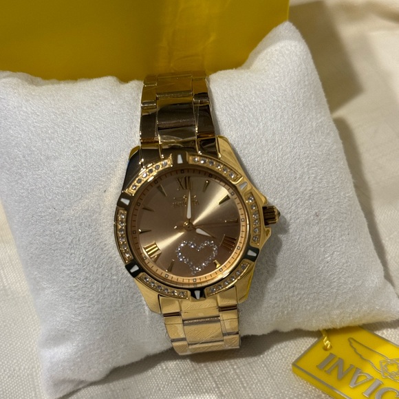 Ladies Gold Invicta Angel With a Heart 34.5mm. - Picture 3 of 8